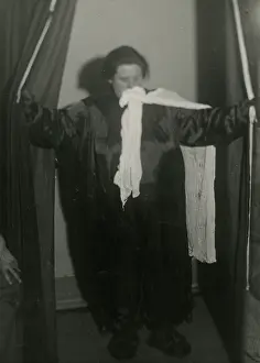 Ectoplasm: Undated photograph showing ?ectoplasm? forming