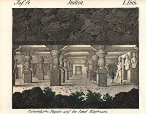 Elephanta: Underground cave temple on Elephanta Island, Mumbai, India