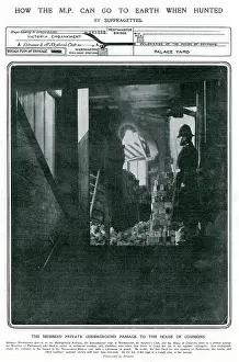 Wspu: Underground passage to the House of Commons 1908
