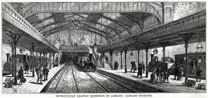 Aldgate: Underground railway, Aldgate Station interior, London