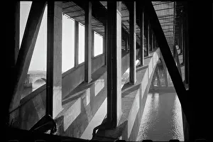 Perpendicular: Underside of the Royal Tweed Bridge spanning the River Tweed