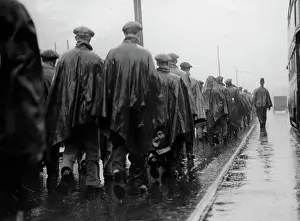 Raincoats: Unemployed demonstrators