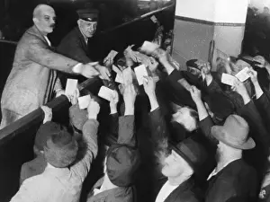 Hopelessness: Unemployed dock workers at the Hamburg Labor Exchange, 1932