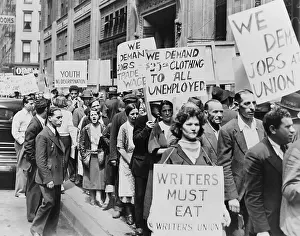 Yorkers: Unemployed New Yorkers demonstrate with ?