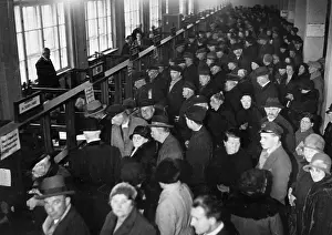 Queues: Unemployed people in an employment centre