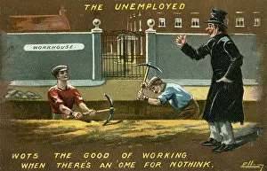 Dishevelled: The Unemployed and the Workhouse, satirical postcard