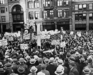Request: Unemployment demonstration during the Great Depression at th