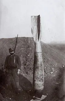 Unexploded: Unexploded German bomb on display, Italy, WW1