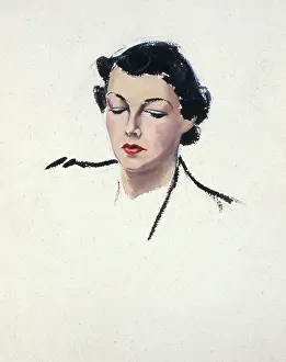 Downcast: Unfinished painting of a woman by David Wright