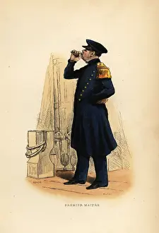 Morel: Uniform of a first mate, premier maitre, French Navy, 1844