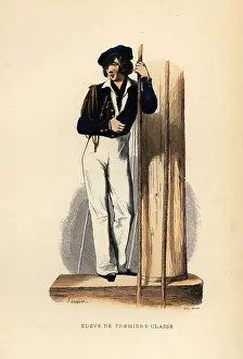 Morel: Uniform of a naval student of the first grade, 1844
