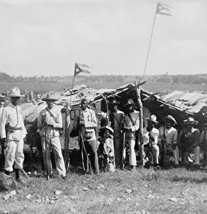 Afro Caribbean: Uniformed Cuban soldiers in the field with their