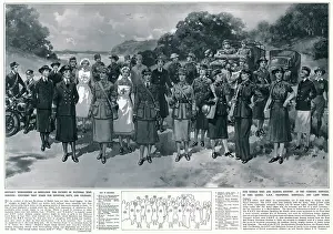 Territorials: Uniformed female workers in British war services, April 1941