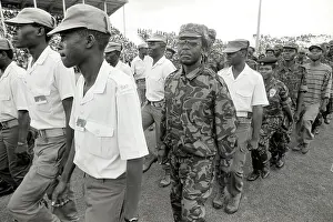 Saps: Uniformed soldiers and members of the SAP marching