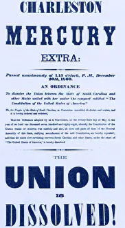 Bulletin: The Union Is Dissolved, 1860 Broadside