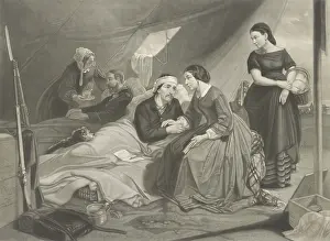 Coifed: Union nurses attending to wounded soldiers