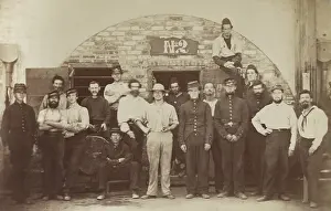 Manassas: Union POWs in front of Casement No. 2, at