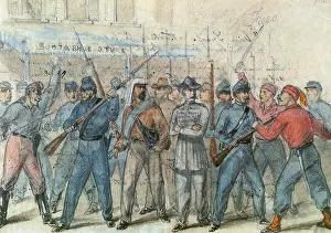 Vizetelly: Union Soldiers Attacking Confederate Prisoners