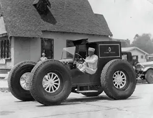 An unique vehicle with large tires