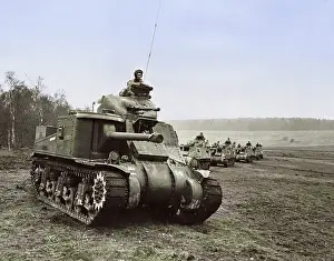 Tracked: United States tanks during group maneuvers