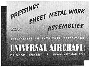 Pressings: Universal Aircraft Pressings & Sheet Metal Work