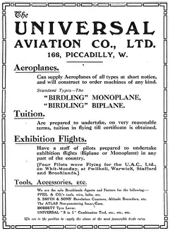 Monoplanes: Universal Aviation Co - Birdling Monoplanes & Biplanes