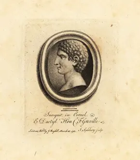 Cornelian: Unknown figure in profile in carnelian and dactylotheca