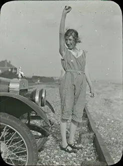 Unknown woman, at seaside