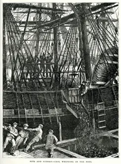 Whipping: Unloading coal at the London docks 1871
