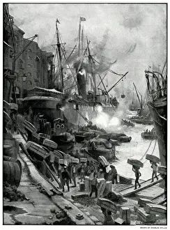 Cargoes: Unloading fresh oranges 1900