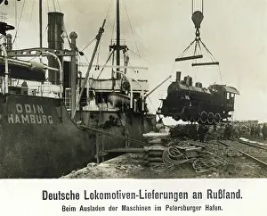 Odin: Unloading of a German locomotive in the St