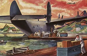 Airliners: Unloading Transport Plane at Harbor