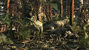 Fern: An unsuspecting family of Pachycephalosaurus is