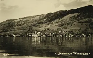 Attersee: Unterach at the Lake Attersee. View over the lake to