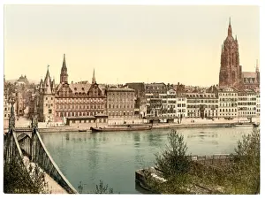 Frankfort: Untermainquai, Saalhof and Cathedral, Frankfort on Main (i.e