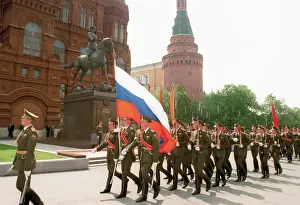 Unveiling: Unveiling ceremony of monument to Soviet marshal