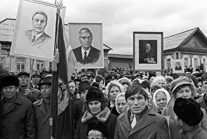 Unveiling: Unveiling of Mikhail Suslov's bust, 1989