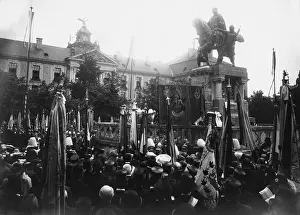 Unveiling of the monument of Emperor Ludwig IV in Munich