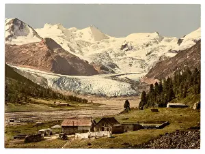 Engadine: Upper Engadine, Roseg Glacier and Hotel, Grisons, Switzerlan