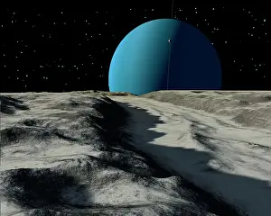 Satellites: Uranus seen from the surface of its moon, Ariel