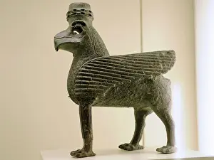 Urartian: Urartu civilization. Bronze Sphinx. From Tushpa or Toprakkal