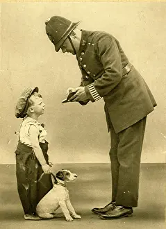 Notebook: Urchin, policeman and puppy