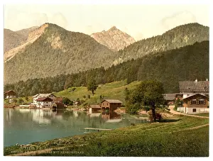 Walchensee: Urfeld on Walchensee with Herzogstand, Upper Bavaria, German