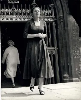 Sorrowful: Ursula Vaughan Williams leaving Westminster Abbey, London