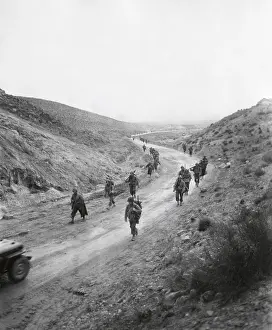 Kasserine: U.S. 16th Infantry, 2nd Battalion moving through