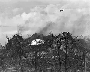 Lcgr1311: U.S. airplane drop bombs on the enemy area in