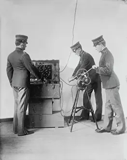 Fieldwork: U.S. Army Signal Corps working wireless in