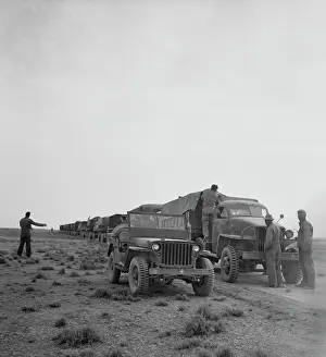 Corridor: A U.S. Army truck convoy making a rest stop