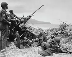 Firepower: A U.S. artillery crew operates the anti-aircraft