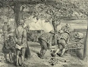 Lucian: A U.S. battery of 75mm artillery in action in